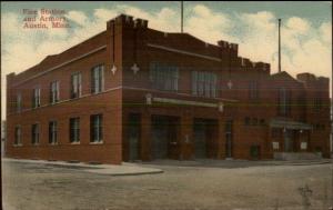 Austin MN Fire Station & Armory c1910 Real Photo Postcard