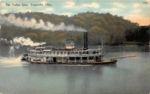 J22/ Zanesville Ohio Postcard c1910 The Valley Gem Steamer Muskingum River64