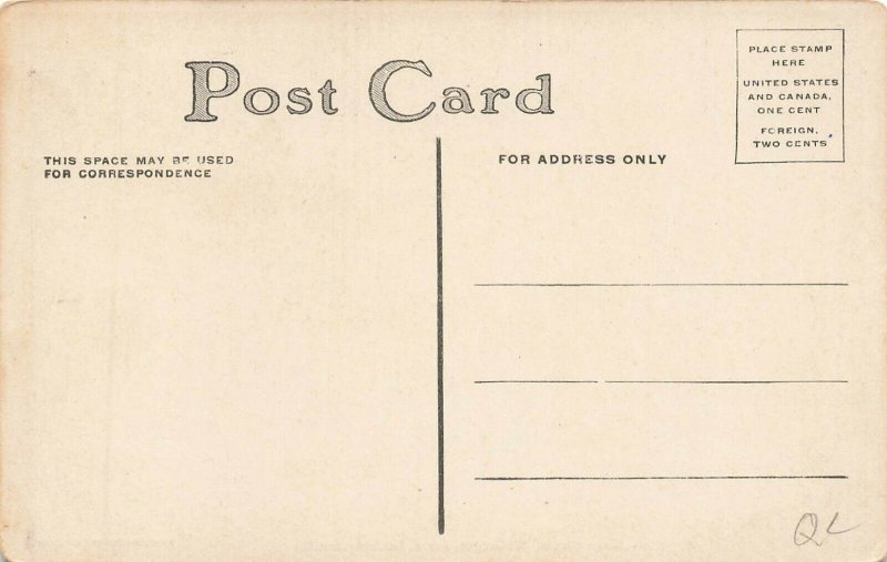 McGregor IA Main Street Looking South Stores Clock Old Car Postcard