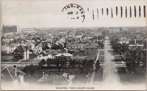 Winnipeg Manitoba from Court House c1906 Canadian Souvenir Postcard H54