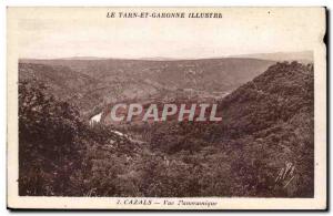 Old Postcard Cazals Panoramic view