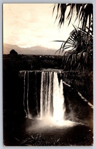 RPPC Gulch In Kauai Hawaiian Islands Waterfall C1910-30 Postcard R21