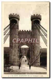 Old Postcard Suspension bridge over the quail