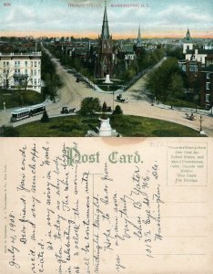 WASHINGTON D.C. THOMAS CIRCLE ANTIQUE POSTCARD