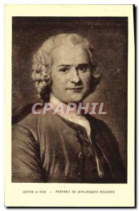 Old Postcard Quentin La Tour Portrait of Jean-Jacques Rousseau