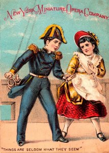 Vintage Vaudeville Children's New York Miniature Opera Co. Victorian Trade Card