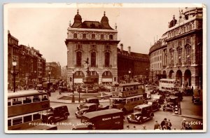 1954 Piccadilly Circus London England Center Real Photo RPPC Posted Postcard