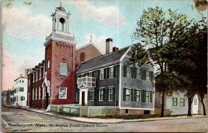 St. Aloysius French Catholic Church, Newburyport MA Vintage Postcard R67