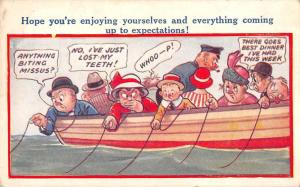 Greetings Fishing Comic Humor Bamforth Antique Postcard J67281