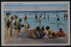 Sand Diggers On The Beach - Ocean Grove, NJ 1937
