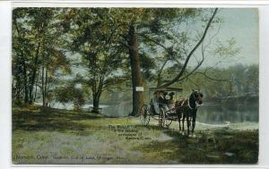 Horse Buggy Lake Mohegan Park Norwich Connecticut 1911 postcard