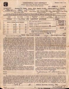 1949 Hudson 4 Door Sedan  Sale Contract   11 x 8