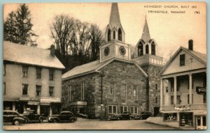 Methodist Church Springfield Vermont VT UNP  American Art Photolux Postcard C14