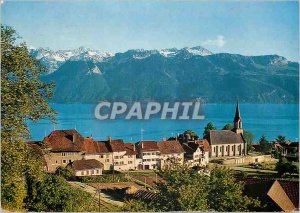 Postcard Modern Chexbres and Savoy Alps