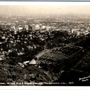 c1940s Hollywood, CA Bowl in Hills RPPC Cal Brookwell Real Photo Concert A130