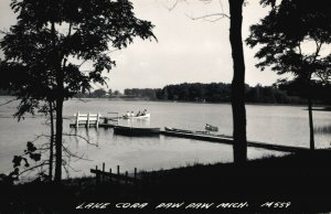 USA Lake Cora Paw Paw Michigan RPPC 04.03