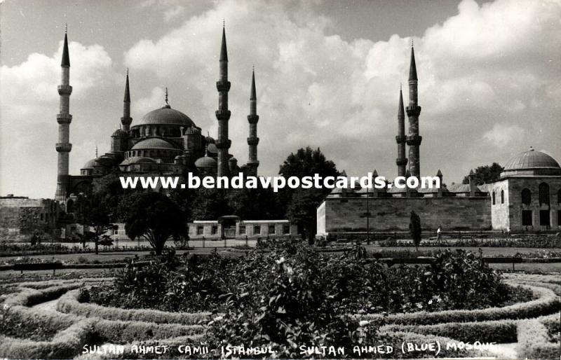 turkey, ISTANBUL, Sultan Ahmed Blue Mosque, Islam (1950s) RPPC II