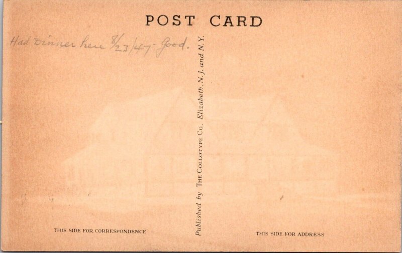 Peace Party House, Swedish Coffee House Hotel PIttsfield MA Vintage Postcard R68