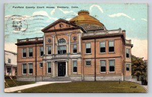 1918 Fairfield County Court House Danbury CT Postcard Danziger & Berman