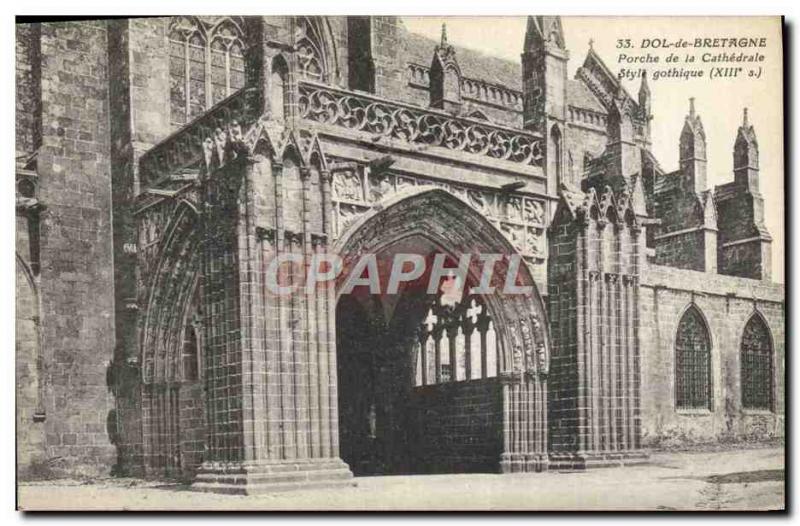 Postcard Dol de Bretagne Old Porch of the Cathedral