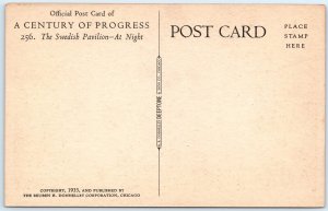 1933 Chicago IL Swedish Pavilion Official Century of Progress Postcard Expo A324