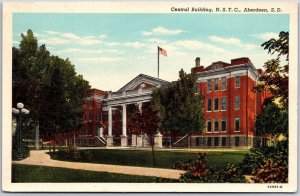 Central Building N.S.T.C. Aberdeen South Dakota SD Landscape Trees Postcard