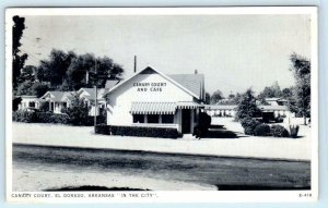 EL DORADO, Arkansas AR ~ Roadside CANARY COURT Motel Cafe 1952  Postcard