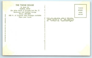 HURON, Ohio OH ~ Roadside THE TWINE HOUSE Restaurant c1960s  Postcard