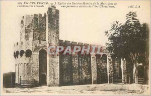 Old Postcard En Provence The Church of Saintes Maries de la Mer which dates b...