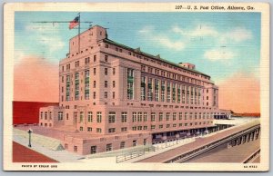 Vtg Atlanta Georgia GA US Post Office 1940s View Linen Postcard