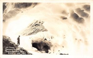 Rainier Park Washington 1940s RPPC Real Photo Postcard Ice Caves Glacier