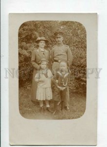 3103637 RUSSIA Military OFFICER & Kids as SAILOR old REAL PHOTO