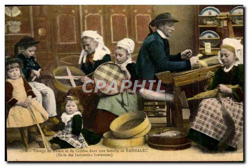 Old Postcard Folklore sieves and screens weaving in a family of Bannalec