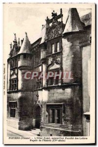 Old Postcard Poitiers L & # 39Hotel Smoke Faculty of Facade letters of & # 39...