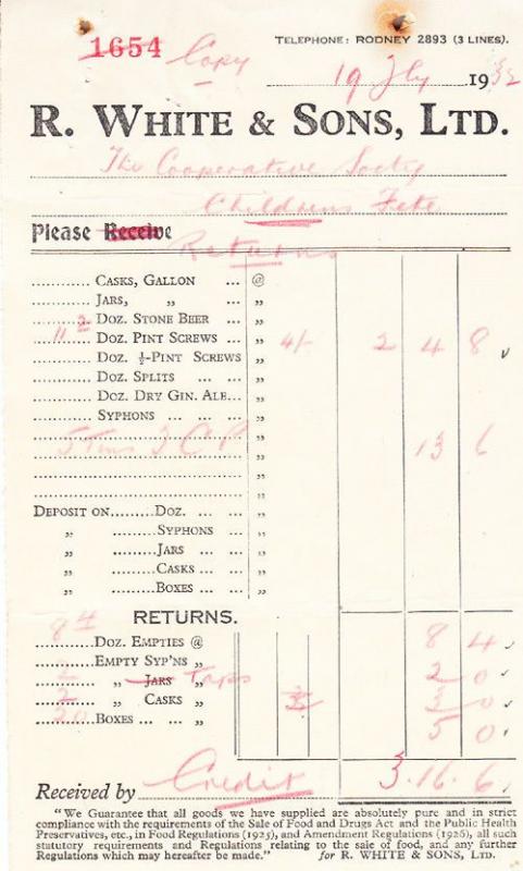 Waltham Cross Co-Op Co-operative Society Manchester Certificate Letter Receipt