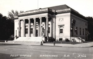 Post Office Building Stone Brookings South Dakota RPPC Real Photo Postcard