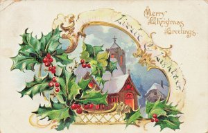 Merry Christmas Lillie Lightner~1900s Tuck Postcard Sunrise VA to Maxwelton WV