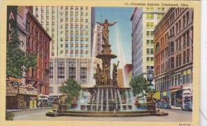 Ohio Cincinnati Fountain Square 1945 Curteich