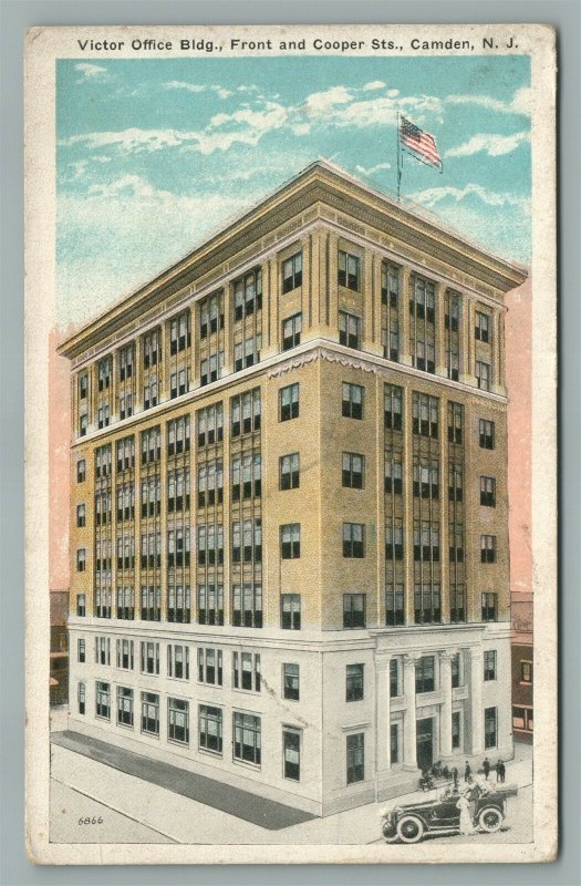 CAMDEN NJ VICTOR OFFICE BUILDING ANTIQUE POSTCARD