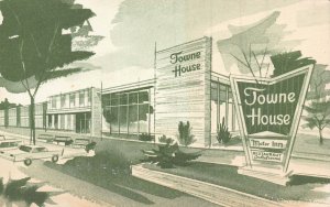 ROCHESTER NEW YORK~TOWNE HOUSE MOTOR INN & RESTAURANT-ARCHITECT DRAWING POSTCARD