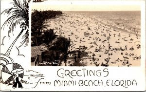 Real Photo Postcard View from Shoreham Hotel in Miami Beach, Florida~1926