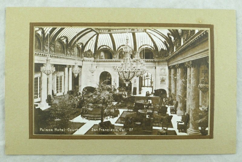 C.1910 Palace Hotel Court, San Francisco, Calif. Vintage Postcard P103