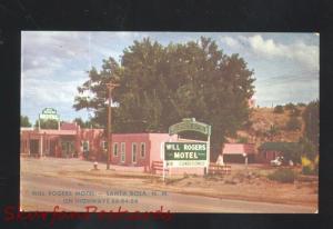 SANTA ROSA NEW MEXICO ROUTE 66 WILL ROGERS MOTEL OLD ADVERTISING POSTCARD N.M