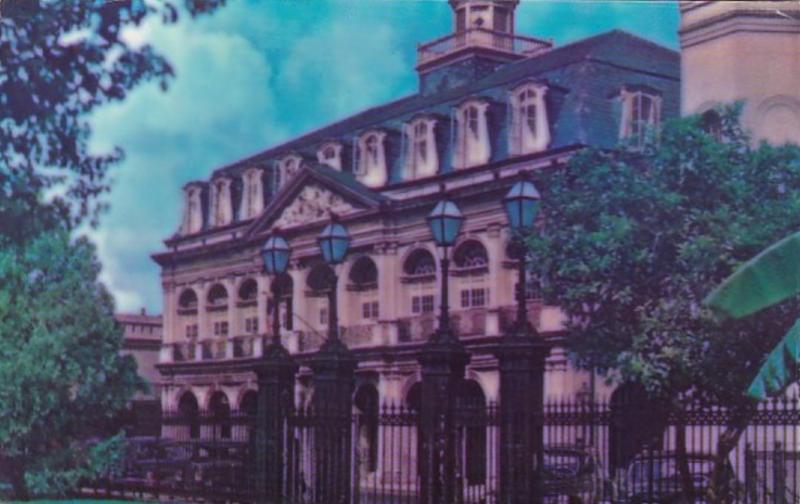 Louisiana New Orleans The Cabildo Through Iron Gatess Of Jackson Square