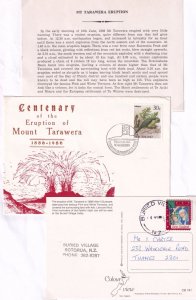 Mount Tarawera Volcano Eruption New Zealand 2x First Day Cover Ephemera