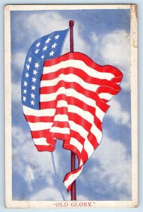 c1910's Old Glory Flag Waving Patriotic WWI Unposted Antique Postcard