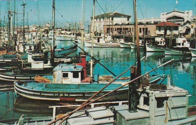 California San Francisco Fisherman's Wharf Fishing Boats 1958