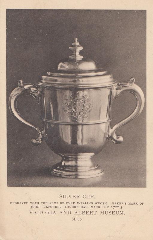 Silver Cup Eyre Impaling Arms 1722 Chalice Antique London Postcard