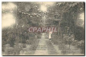 Old Postcard Asnieres Garden Allee Model Main