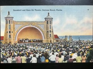 Vintage Postcard 1930-1945 Bandshell & Openair Theatre Daytona Beach Florida FL